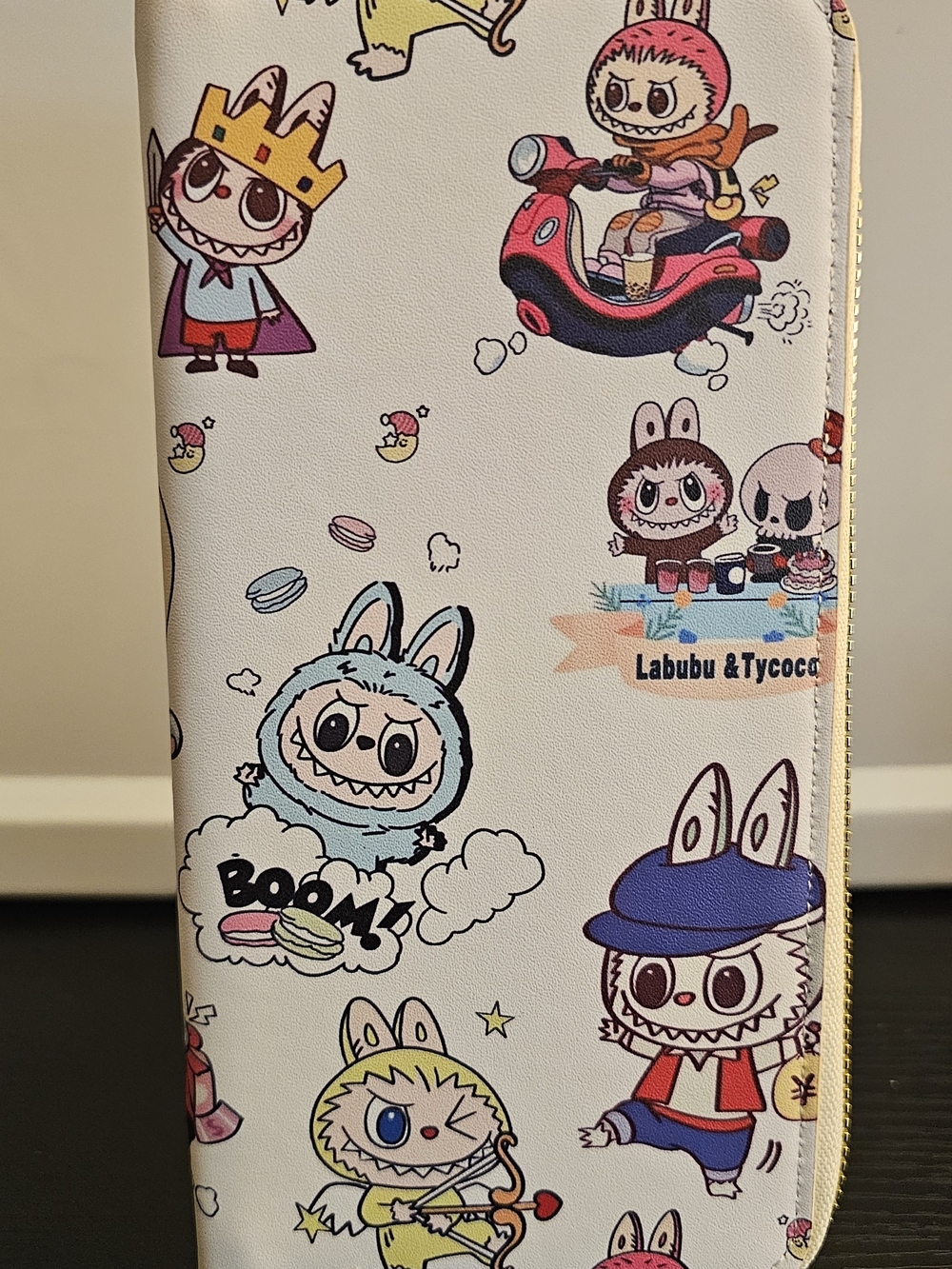Labubu & Tycoco White Cartoon Zip Wallet NWOT